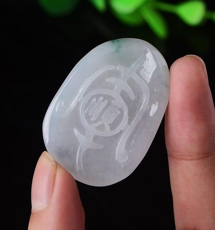 一帆风顺挂件天然老坑冰糯种飘花缅甸a翡翠玉