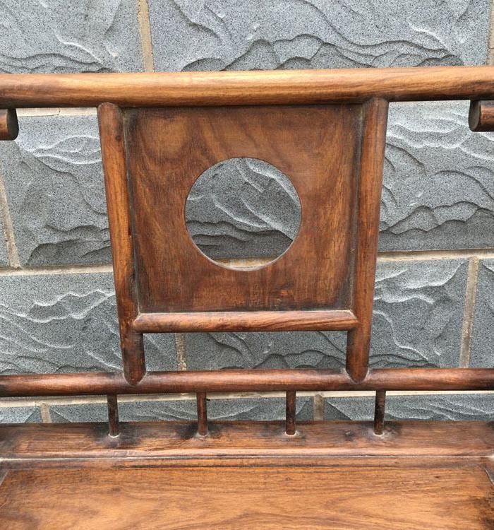 乡下收来的老家具清代黄花梨木雕梳背椅一对明