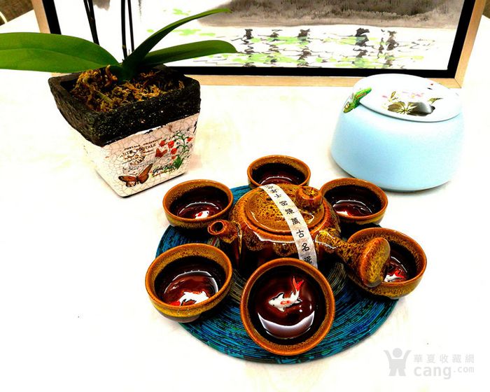 农家窑烧制陶瓷金鱼杯_农家窑烧制陶瓷金鱼杯