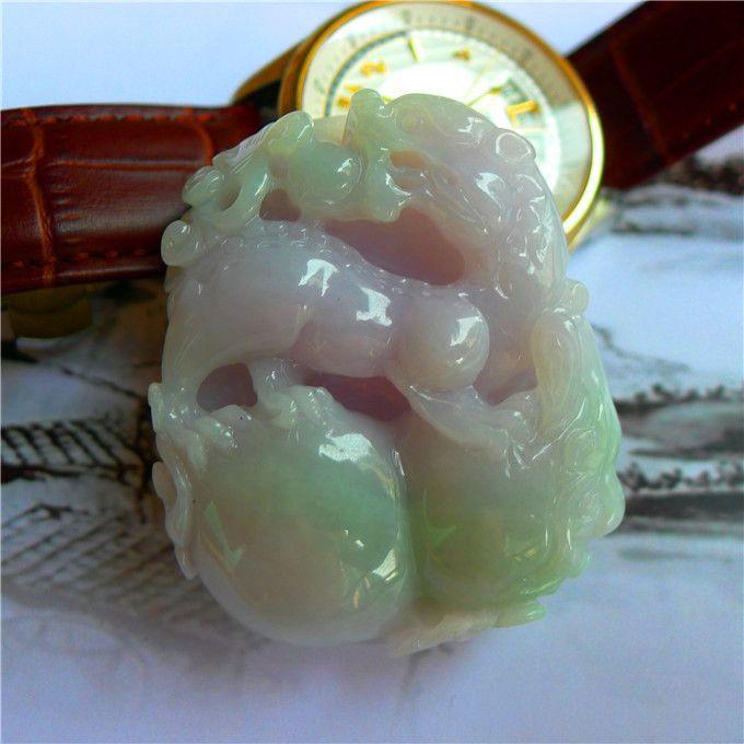 重点推荐 缅甸翡翠A货精品如意神兽挂件 送证