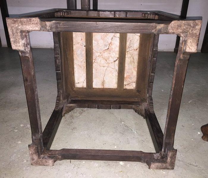 清早期老红木酸枝 西番莲纹花几墩_清早期老红