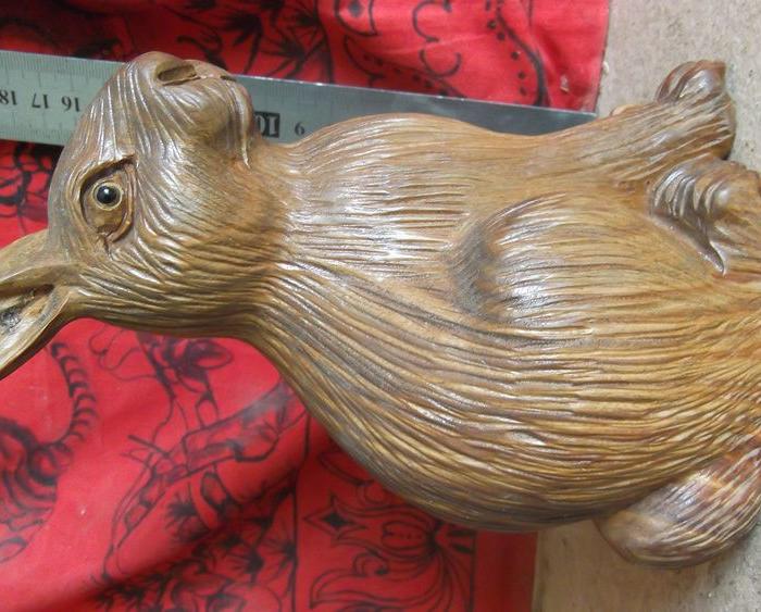 绿檀木木雕动物木雕花鸟木雕十二生肖木雕兔子