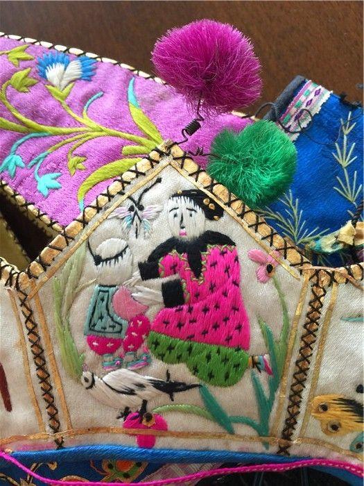 民国有趣的小帽子 抽烟袋锅的女人 教子图 清末