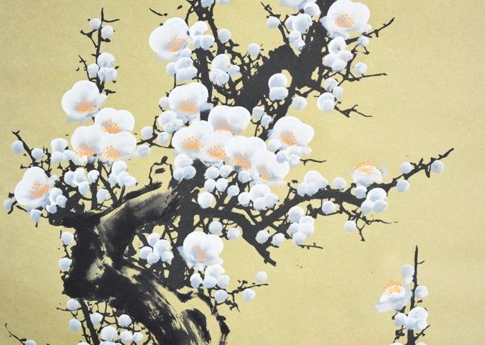 国画仿古白梅花字画纯手绘玄关客厅酒店书房装