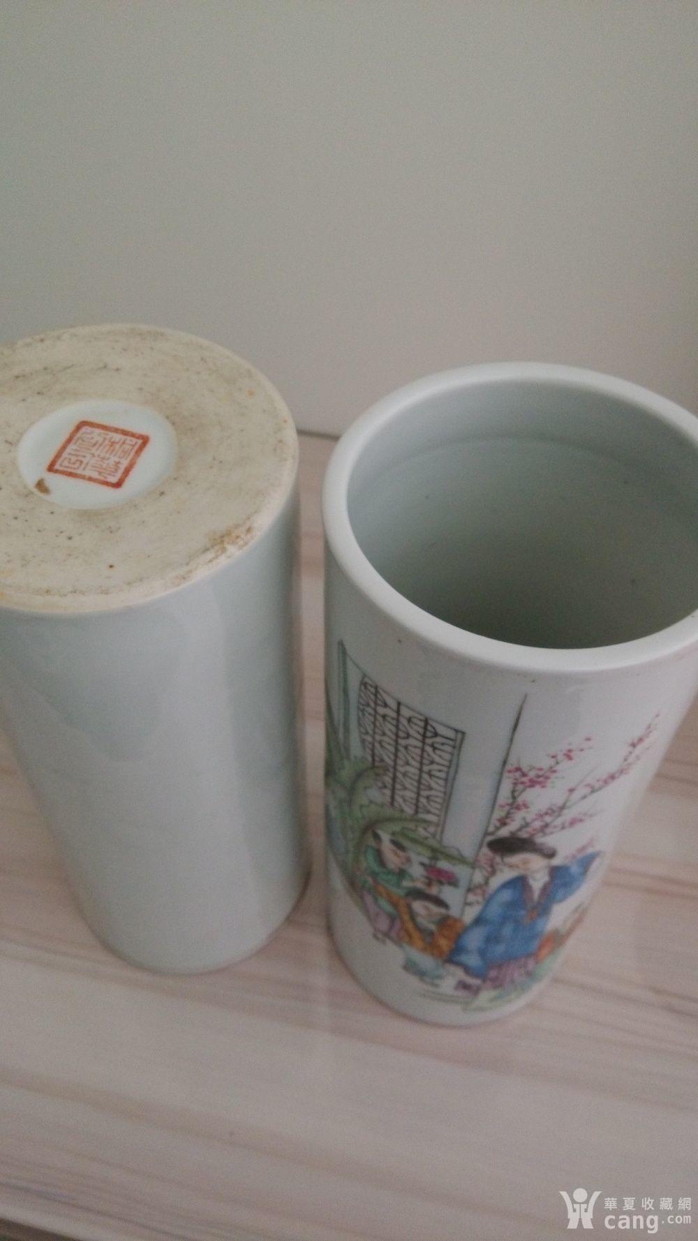 寓意美好的桐华居宜男多子帽筒一对_寓意美好