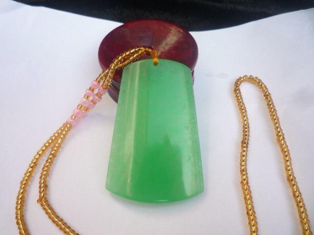 满绿翡翠无事牌吊坠玉挂件毛衣链配饰