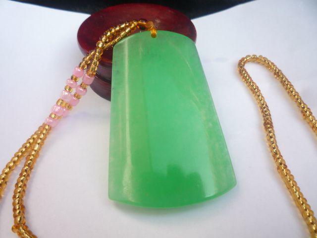 满绿翡翠无事牌吊坠玉挂件毛衣链配饰