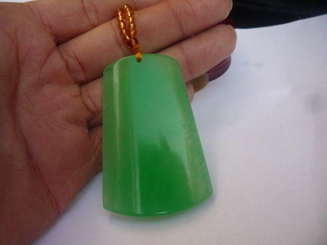满绿翡翠无事牌吊坠玉挂件毛衣链配饰
