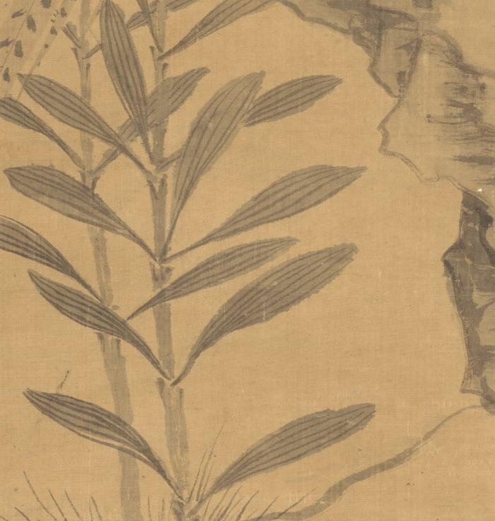 明 沈周-百合文雉图 绢本 49X184cm_明 沈周-百