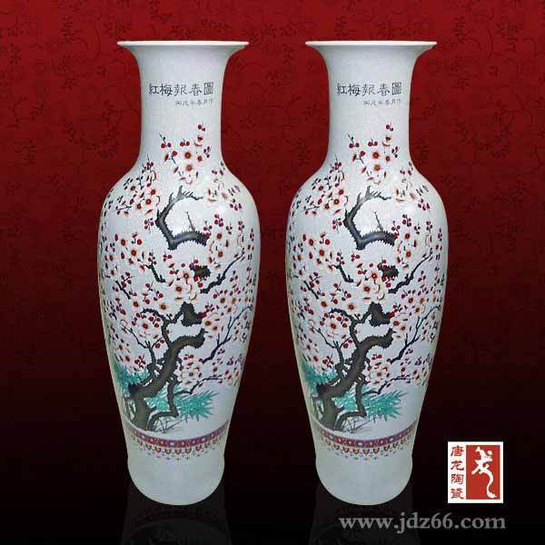 公司周年庆送景德镇陶瓷礼品大花瓶、可加字_