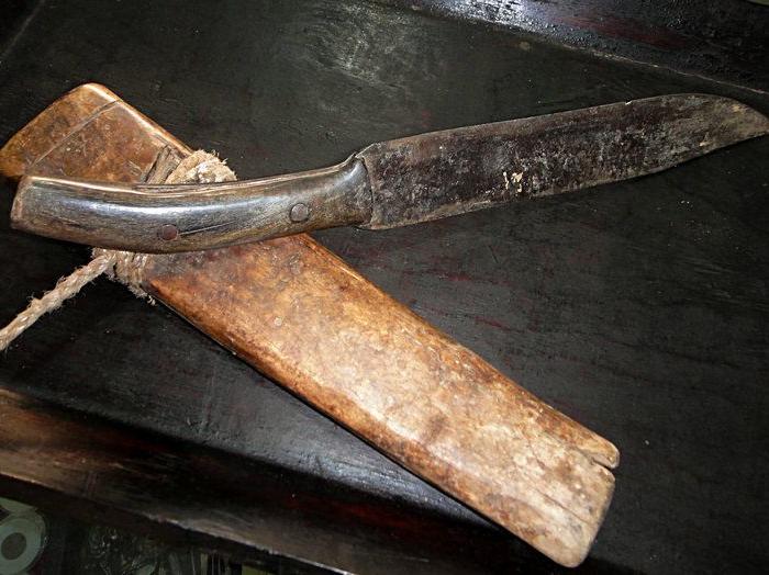 【美品便宜木刀鞘老牛角刀把完美弧线老刀一把