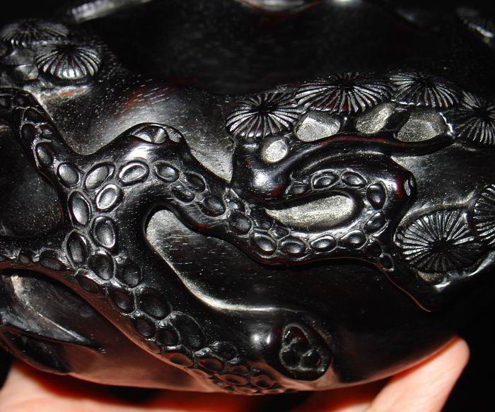 木雕 紫檀木松树笔洗_木雕 紫檀木松树笔洗价