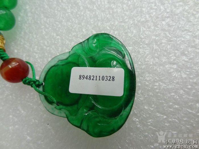 缅甸翡翠满翠正阳绿高冰种笑佛玉佩项链_缅甸