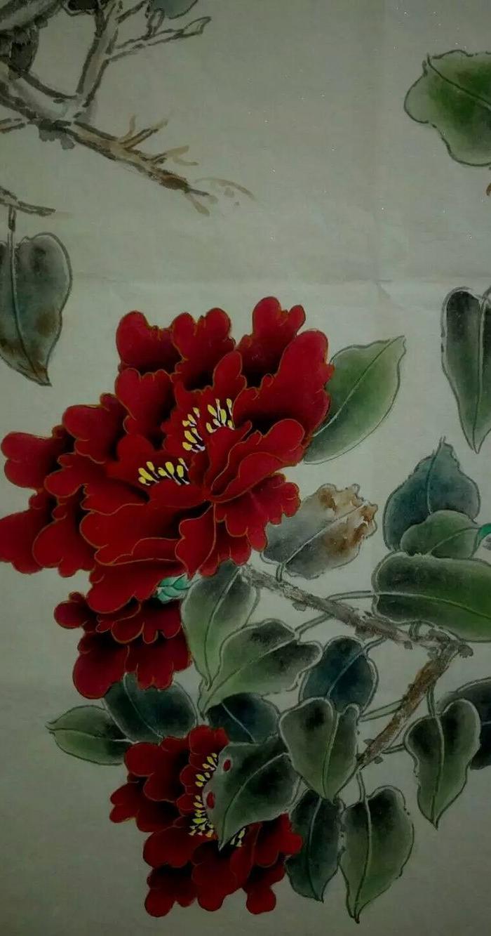 成都画家~兰枫老师的工笔画一幅,(未装裱)_成都