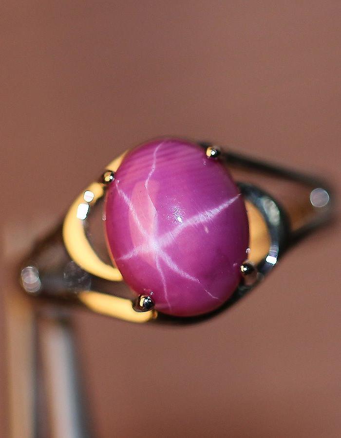 红宝石戒指 带六芒星光效应_红宝石戒指 带六