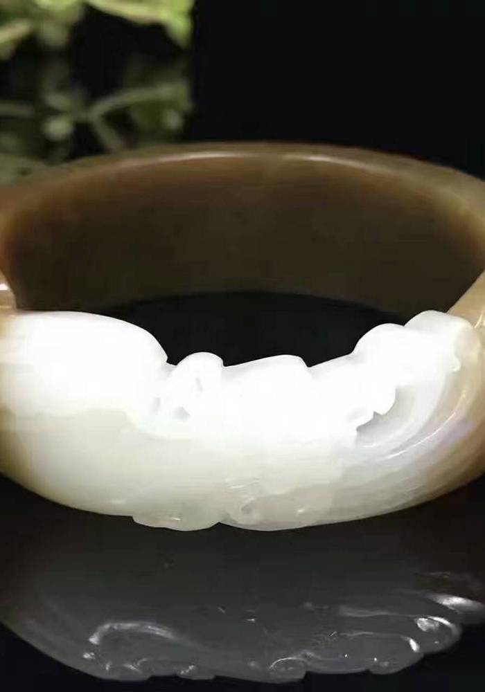 和田玉带红糖色凤镯_和田玉带红糖色凤镯价格