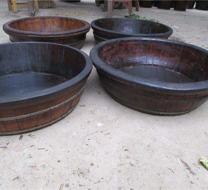 乡下收南方过去洗澡洗脚的木盆 包老包邮_乡下