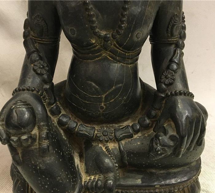 清代黑玉石黄财神_清代黑玉石黄财神价格_清