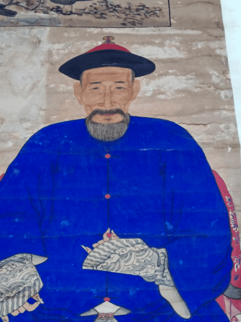 清代王爷画官人物肖像画老祖宗画像老矿彩人物