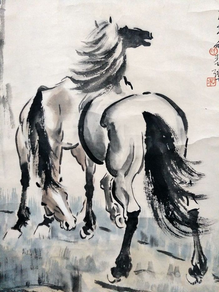 徐悲鸿.骏马图