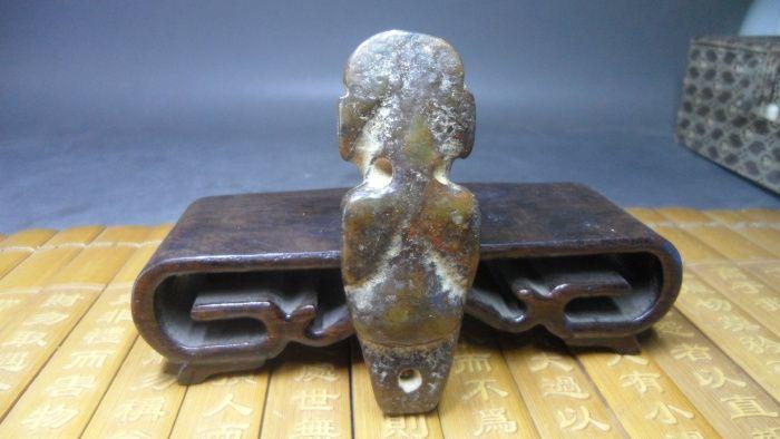 乡下收来的老和田玉红山文化太阳神古玉老玉玉