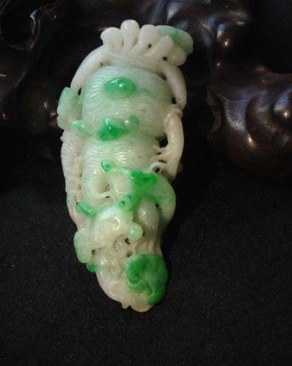 创汇时期天然翡翠A货如意人参寓意【人生如意