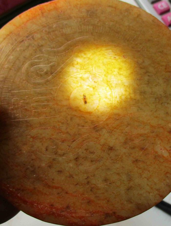 和田山料雕大玉璧镜;四大神龙玉镜(宝贝);重;21