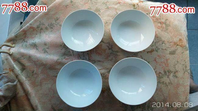 少见阴阳面画法粉彩花卉文革碗粉彩碗花卉碗_