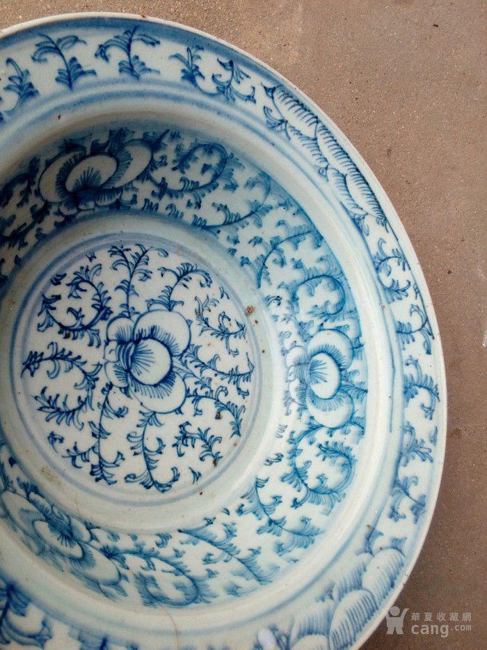 清中期青花缠枝莲大盆洗_清中期青花缠枝莲大