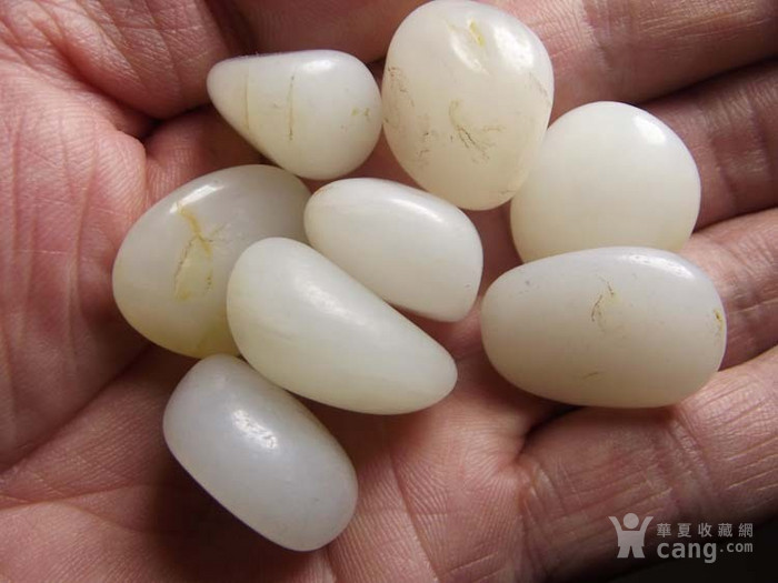 8颗重68克新疆和田玉羊脂级白玉籽料原石手链料