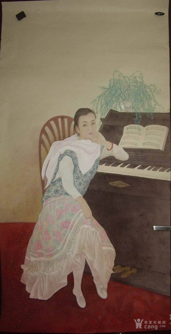 山东现代工笔女画家金玲.工笔绢本人物画(画片12)