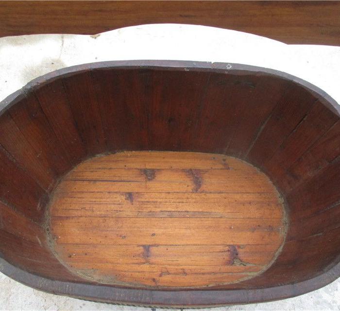 好品相 旧如新 蝴蝶花边 腰型木桶_好品相 旧如