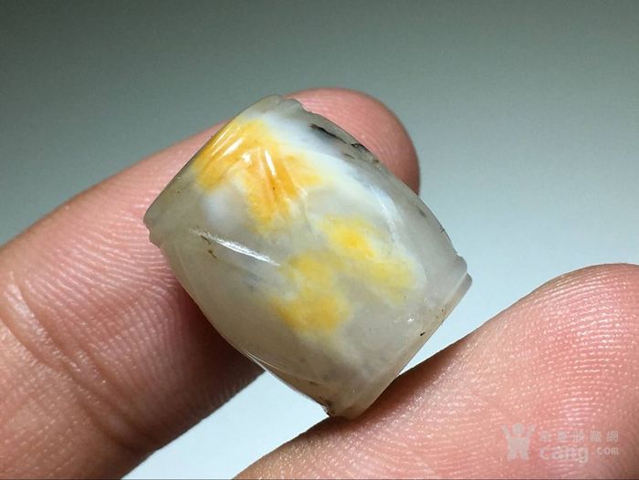 和田玉 籽料 菱形桶珠 洒金* 手工雕刻 包浆老厚