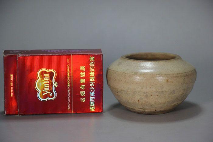 全品明代磁州窑白釉水盂水丞文房器17301