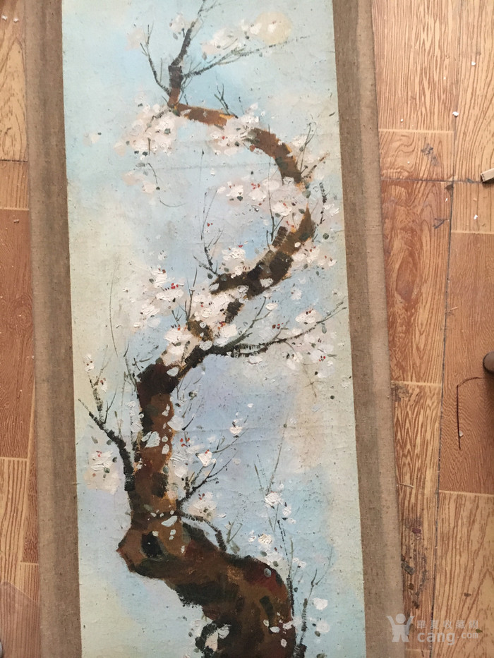 无款老油画:梅花