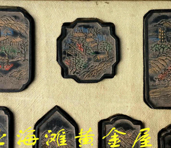 汪节庵御题西湖十景诗彩墨10锭博物馆藏_汪节