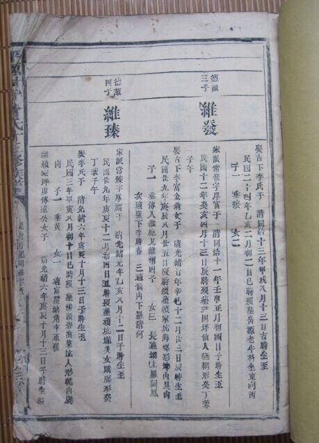 特大!特厚!排印版 平原村背会氏族谱 第八,按孔