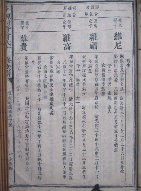 特大!特厚!排印版 平原村背会氏族谱 第八,按孔