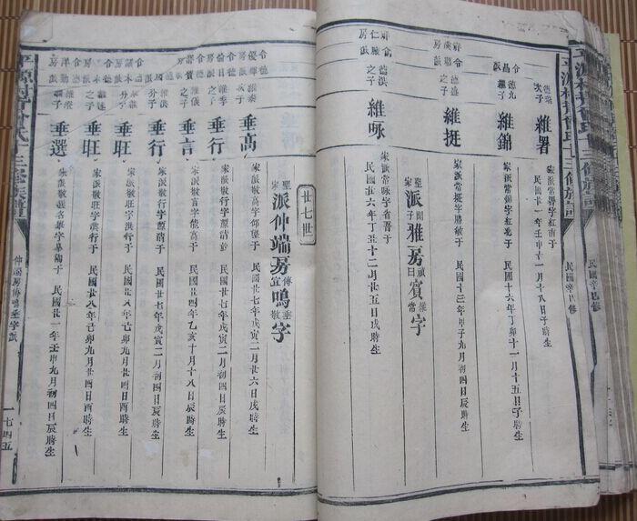 特大!特厚!排印版 平原村背会氏族谱 第八,按孔