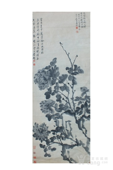 清初著名书画家,常州画派恽寿平款花卉画芯