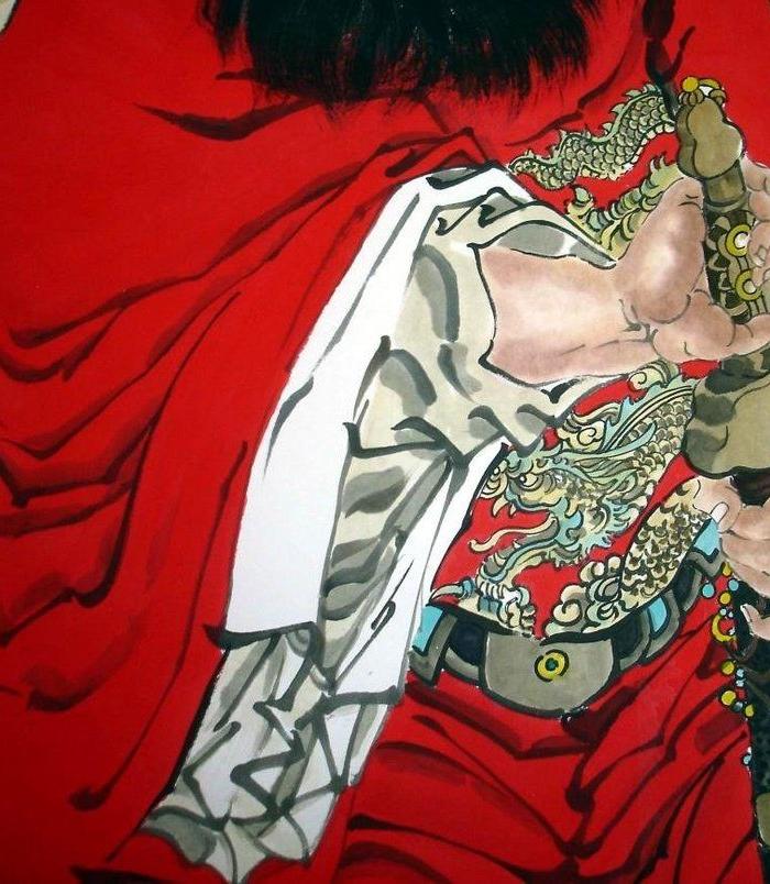 当代人物画新锐 周一新 钟馗在此图 纸本中堂立