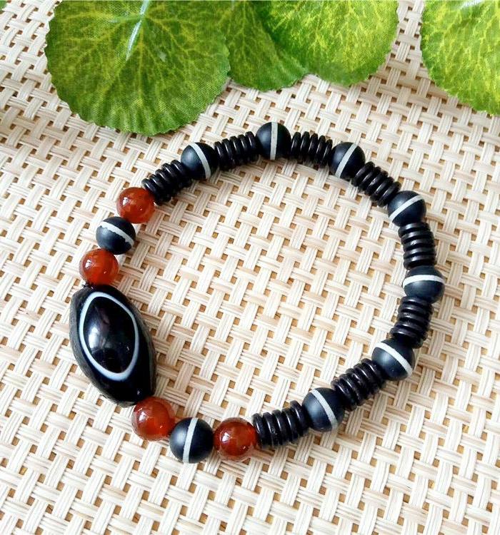 时尚一线天药师玛瑙手链 天眼玛瑙手串_时尚一
