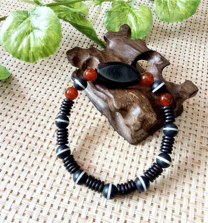 时尚一线天药师玛瑙手链 天眼玛瑙手串_时尚一