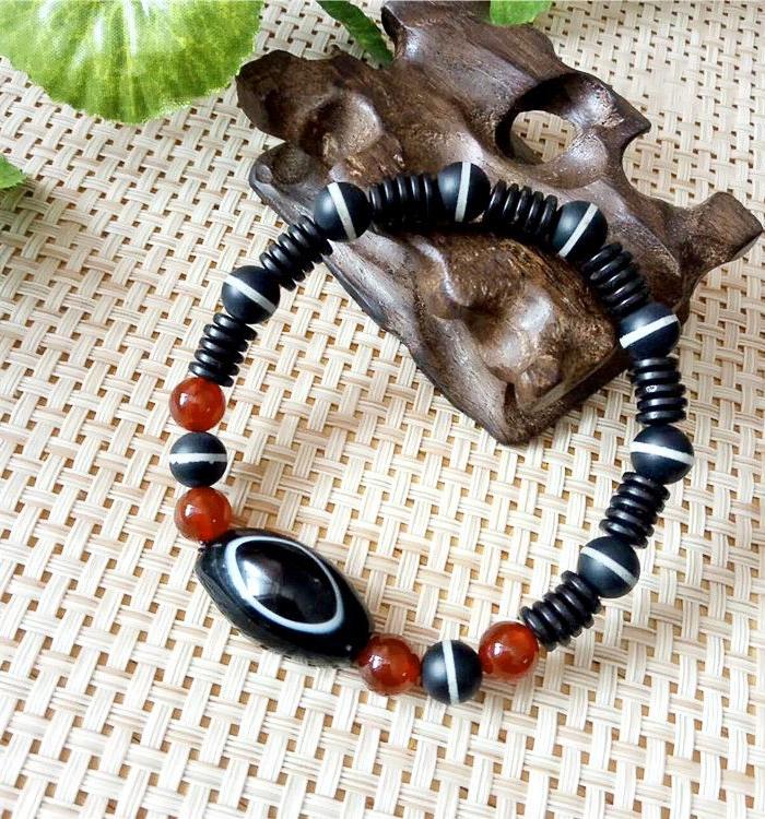 时尚一线天药师玛瑙手链 天眼玛瑙手串_时尚一