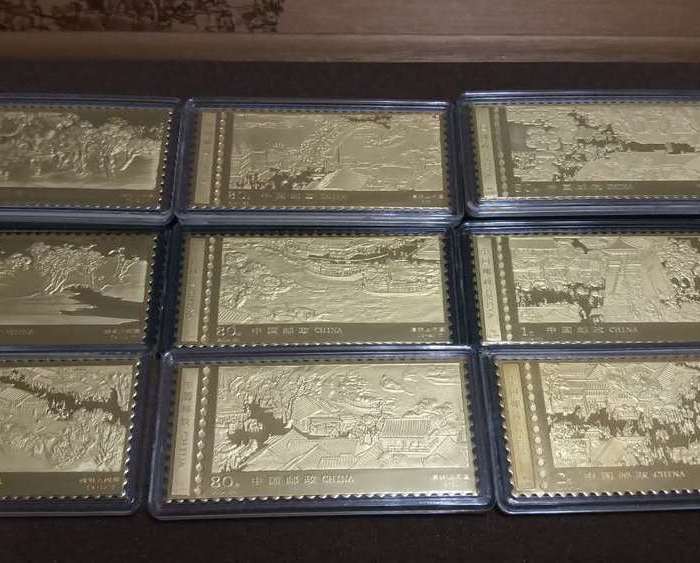 清明上河图邮票纯银微雕版 横三连小全张版式