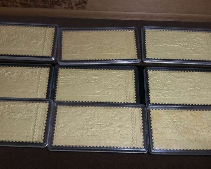 清明上河图邮票纯银微雕版 横三连小全张版式