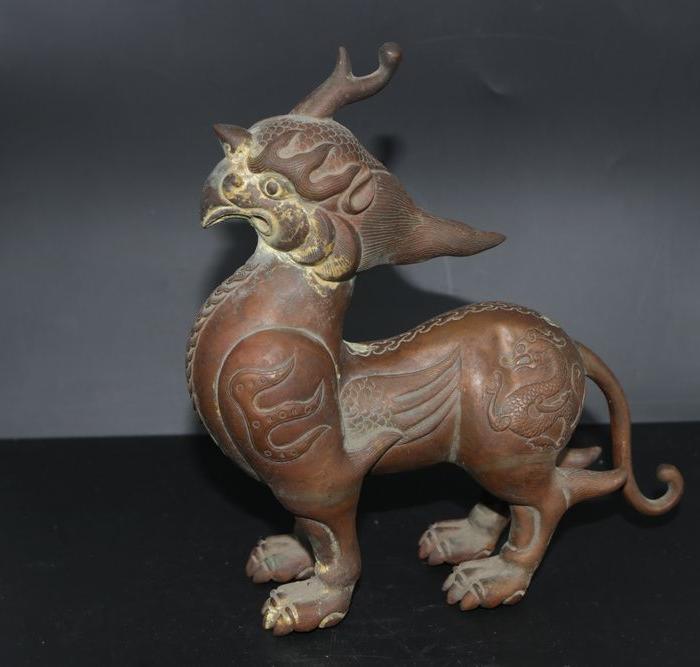 乡下收来民国时期铜独角兽,造型霸气,寓意美好