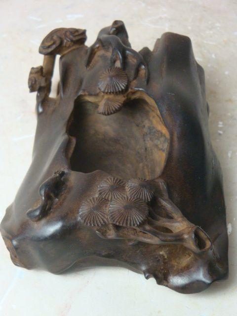 清 小叶紫檀 笔洗 万古长青_清 小叶紫檀 笔洗 