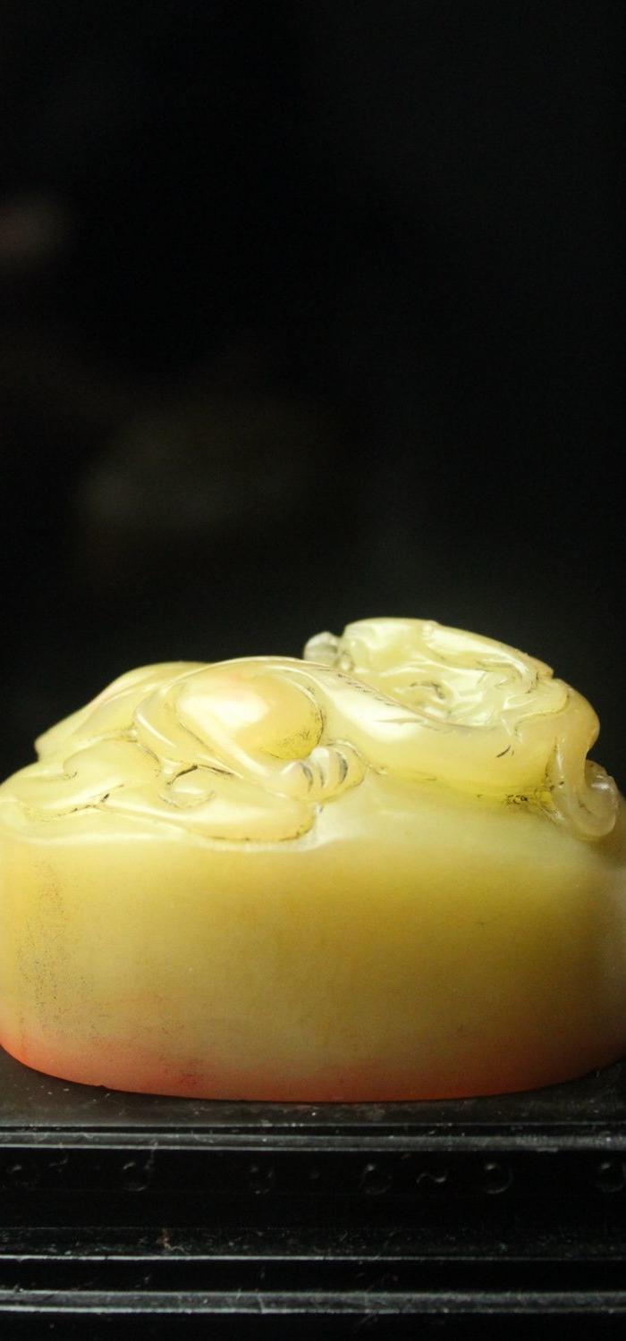 寿山老性芙蓉螭龙老印章 印文:志正则众邪不生