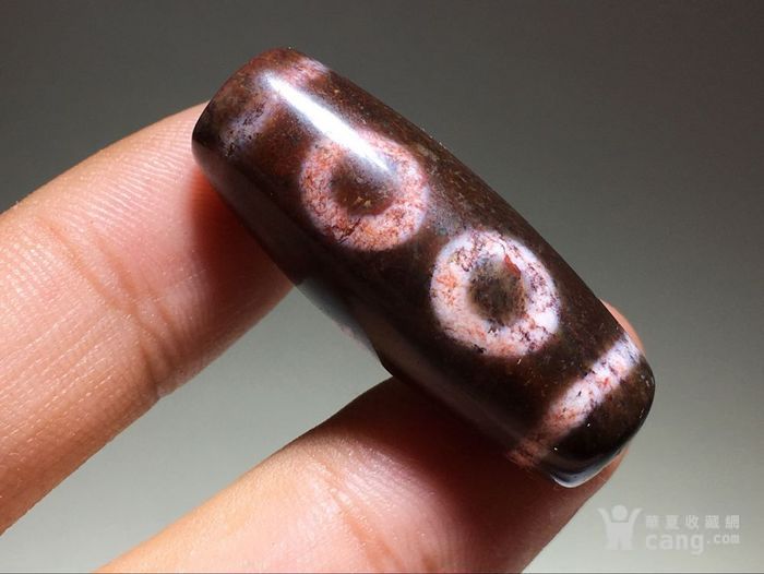 精品 藏传 清 满朱砂供 至纯三眼 天珠